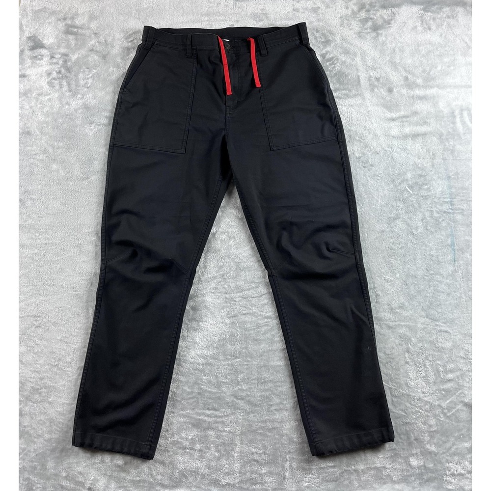 Topo Designs Pants Men 36x29 Black Stretch Nylon Cotton Drawstring Hiking READ